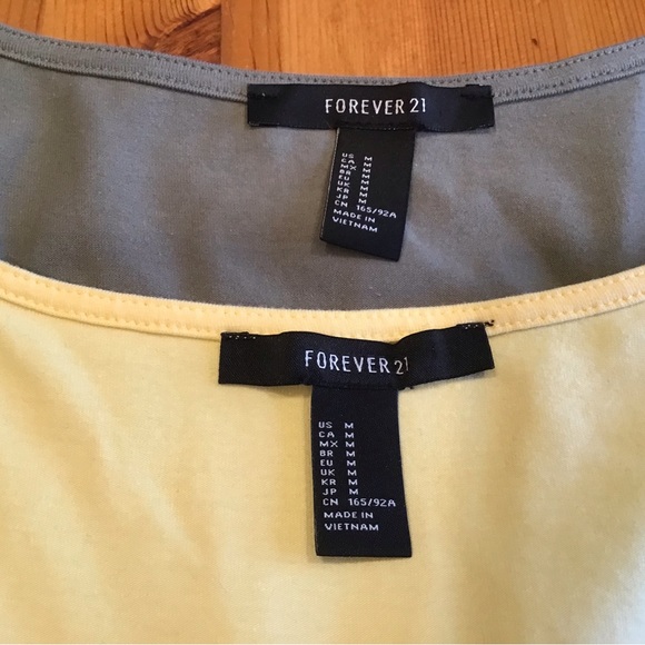 FOREVER 21 KEYHOLE TIE SKATER DRESSES SZ M LOT OF 2 YELLOW OLIVE ARMY GREEN - Picture 7 of 8